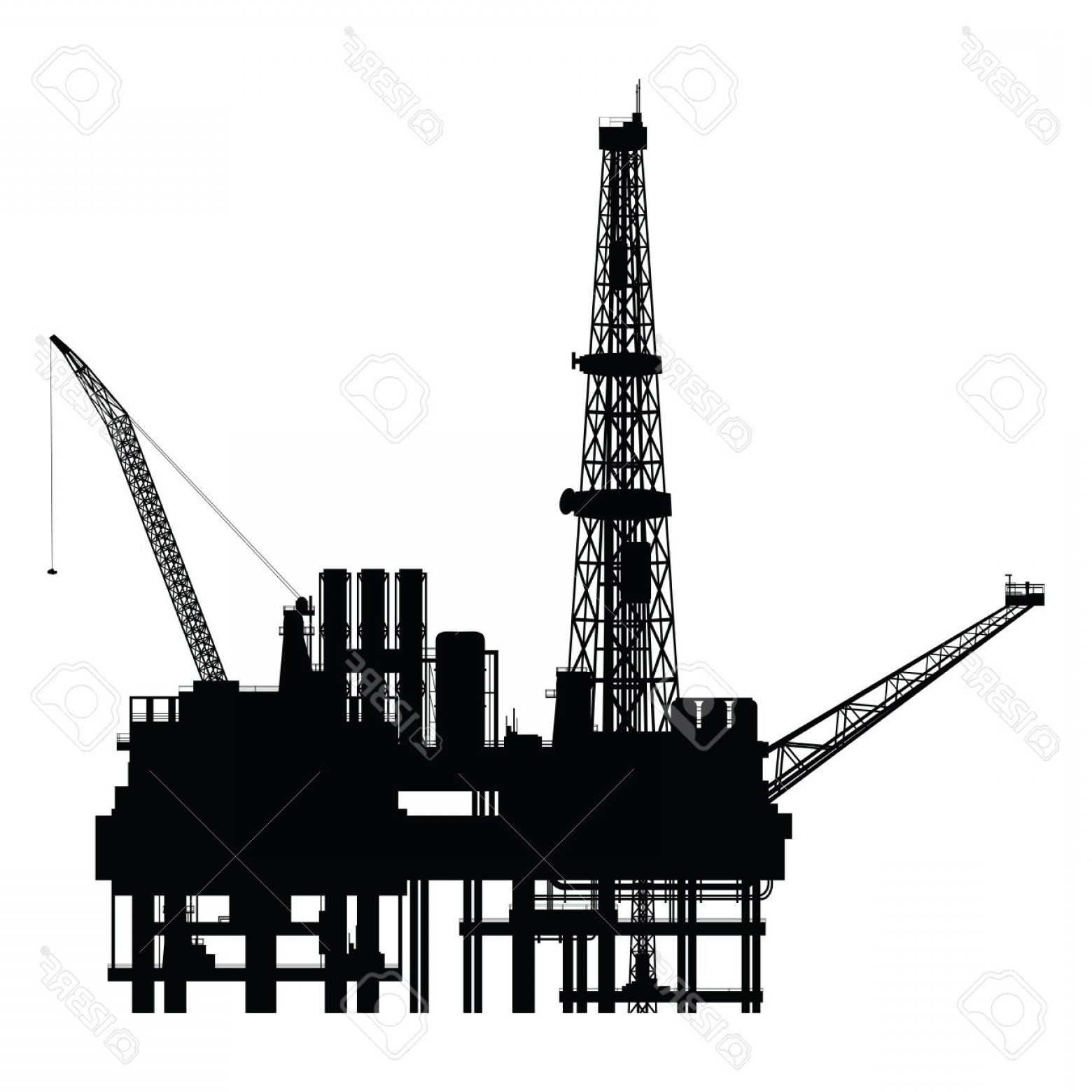 1560x1560 Photostock Vector Silhouette Of Oil Platform Vector Illustration