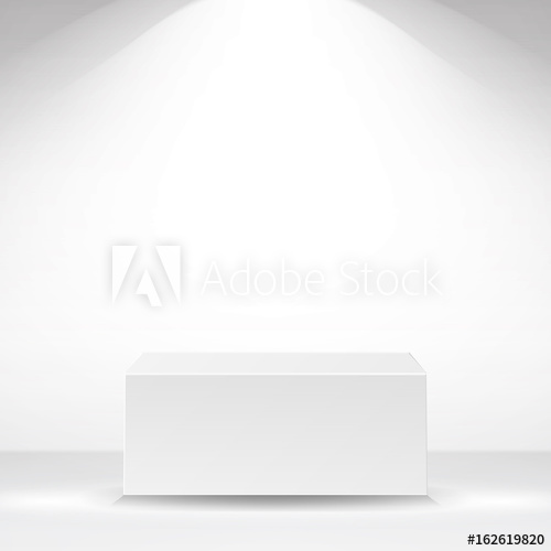 500x500 White Square Platform Vector. White Interior Background. Vector