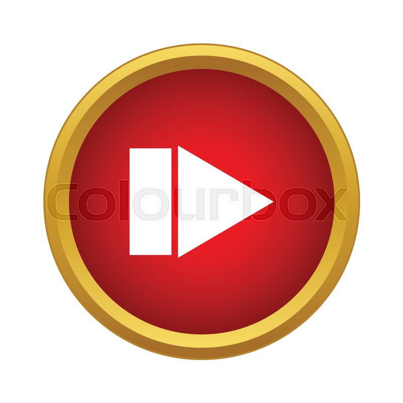 800x800 Play Button Icon In Simple Style In Red Circle. Controlling Symbol