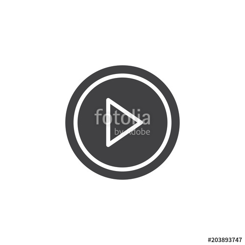 500x500 Play Button Vector Icon. Filled Flat Sign For Mobile Concept And