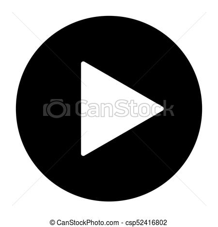 450x470 Play Button Silhouette Icon. Vector Illustration. Play Button