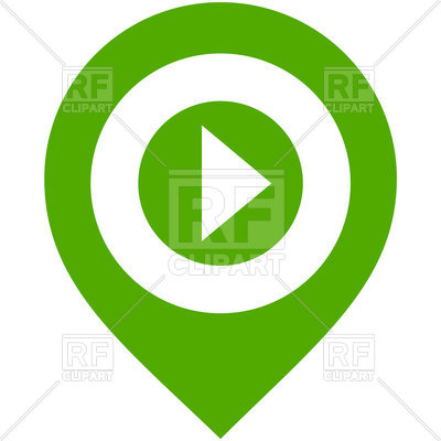 400x400 Map Pin With Play Icon On White Background Vector Image Vector