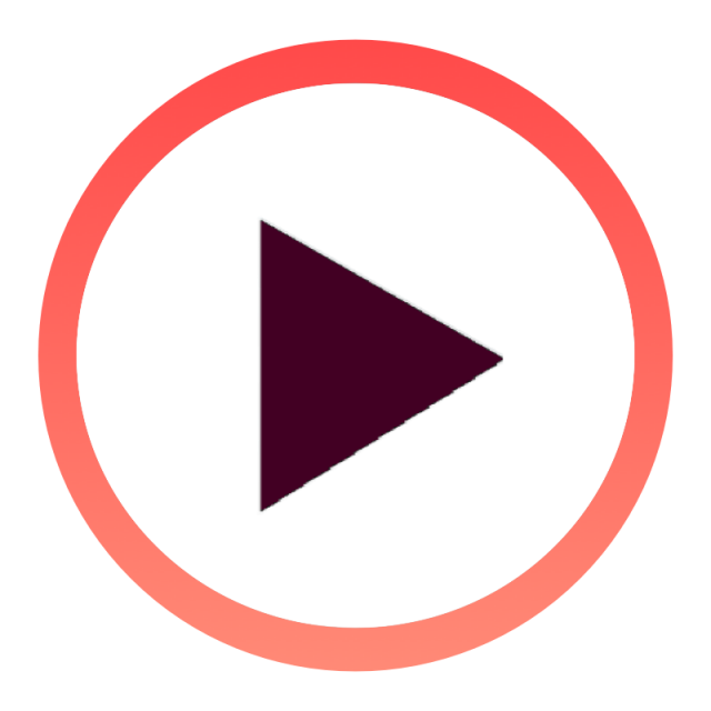 640x640 Play Button, Play Icon, Button, Orange Gradient Circle With