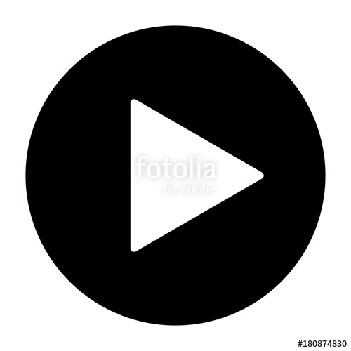 500x500 Play Button Silhouette Icon. Vector Illustration Stock Image And