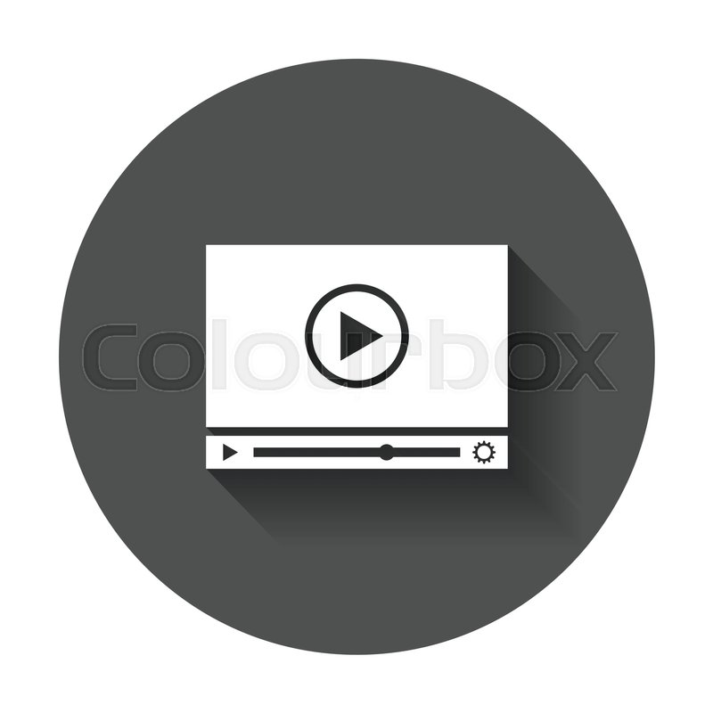 800x800 Play Icon Vector. Play Video Illustration In Flat Style On Black