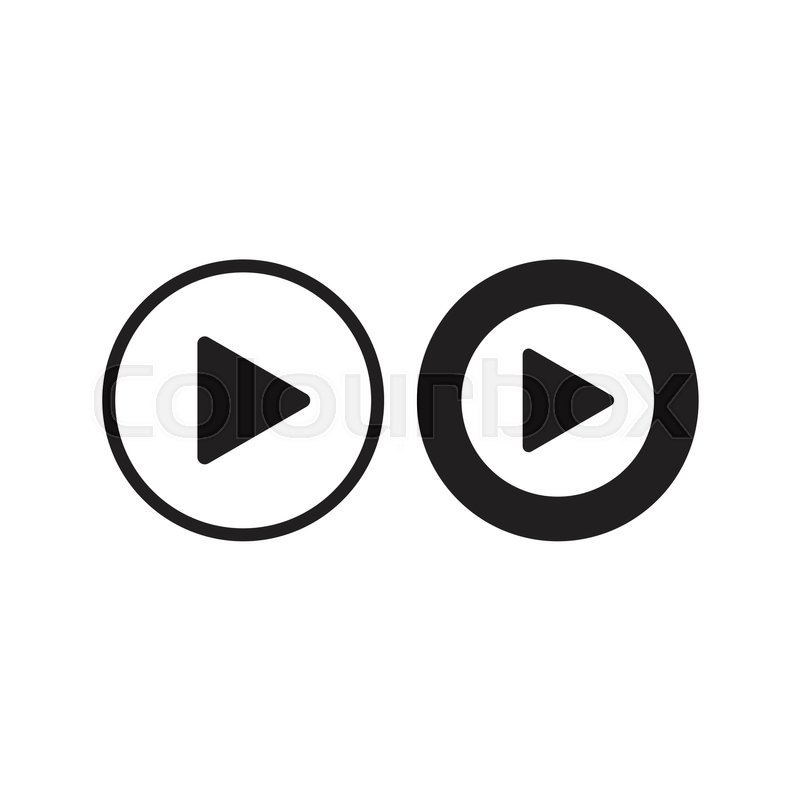 800x800 Play Icon Vector. Play Video Illustration In Flat Style. Stock