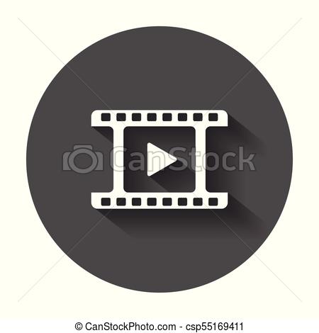 450x470 Play Icon Vector. Play Video Illustration In Flat Style On