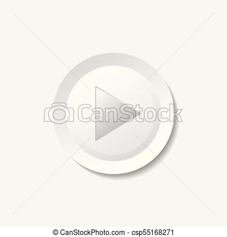 450x470 Play Icon Vector. Play Video Illustration In Flat Style.