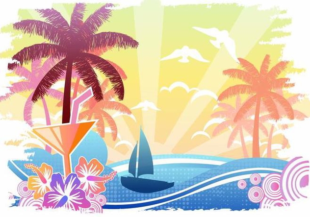 632x443 Vintage Playa Poster Free Vector Download 431487 Cannypic