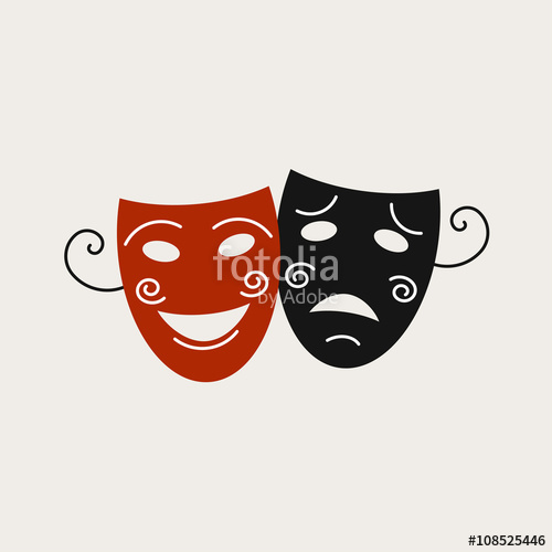 500x500 Logo With The Image Of Theatrical Masks. It Can Be Used For Drama