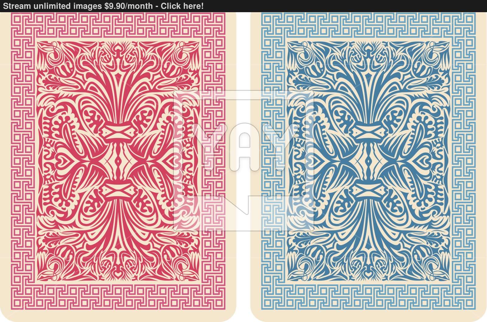 1600x1057 Playing Card Back Designs. Vector