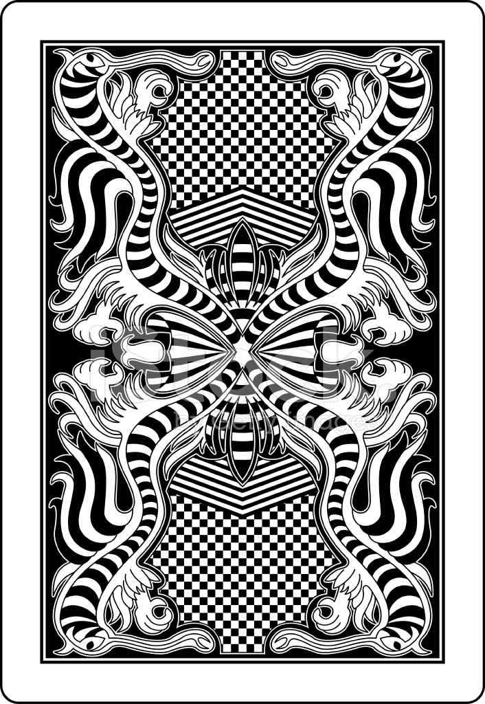 706x1024 Playing Card Back Side 62x90 Mm Stock Vector