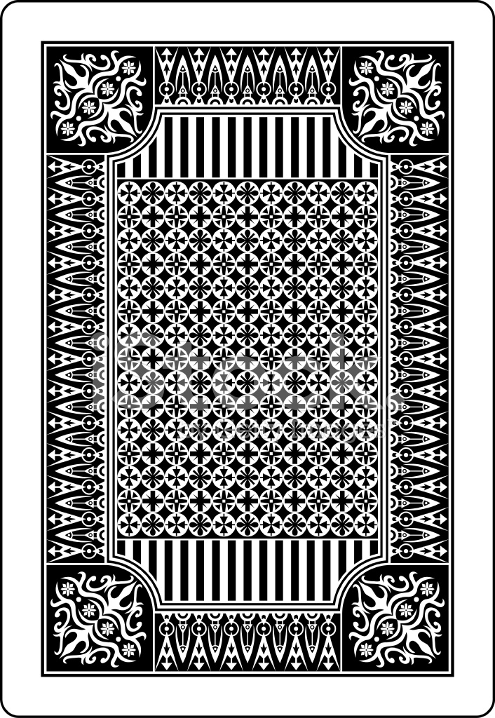 706x1024 Playing Card Back Side 62x90 Mm Stock Vector