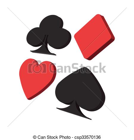 450x470 Playing Card Suit In Black And Red Cartoon Icon On A White Background.