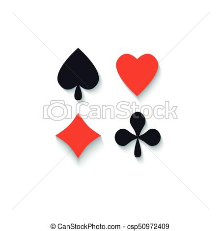 450x470 Set Of Flat Playing Card Suit Signs