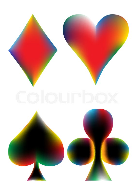 566x800 Set Of Playing Card Suits On White Vector Illustration Stock