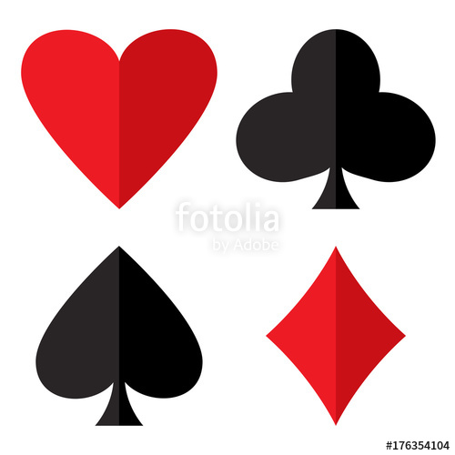 500x500 Casino Gambling Theme. Set Of Playing Card Suits. Poker Card Suits