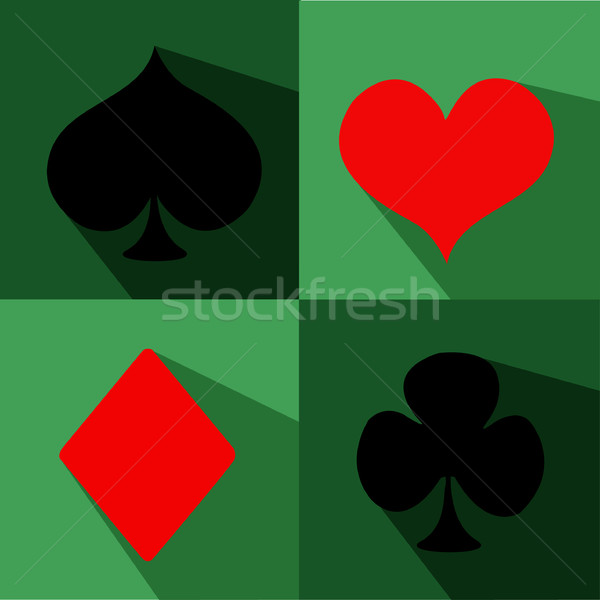 600x600 Vector Playing Card Suit Icon Symbol Set Vector Illustration