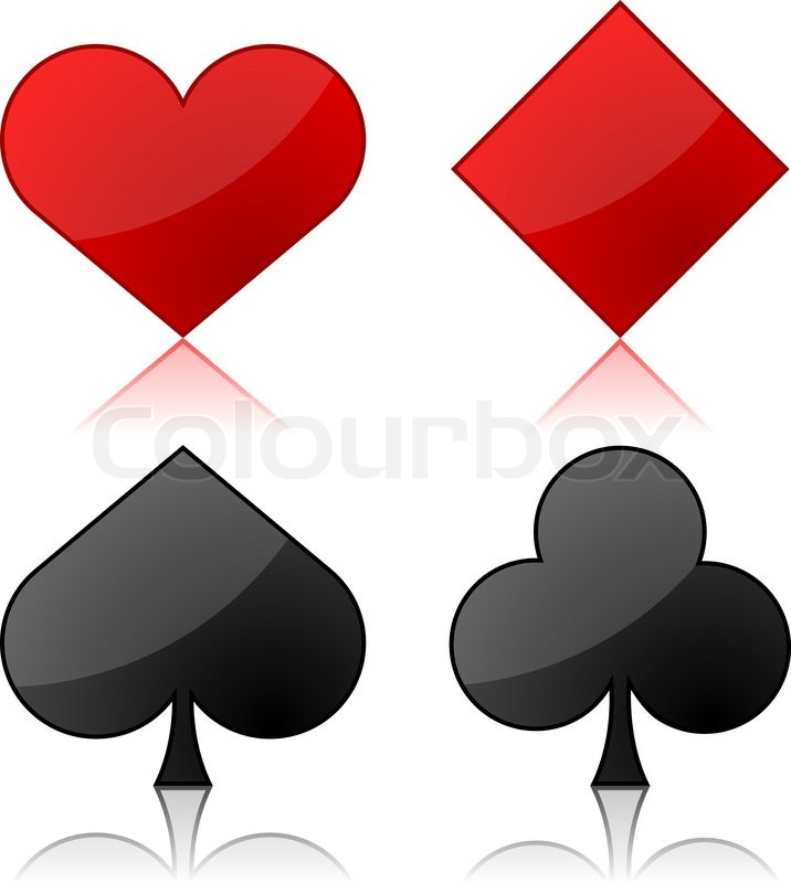 716x800 Vector Illustration Of Playing Cards Suits Isolated On White