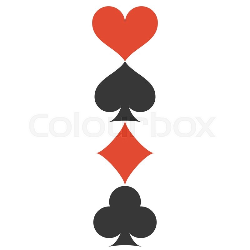 800x800 Vertical Vector Four Playing Cards Suits Symbols, Spades, Hearts