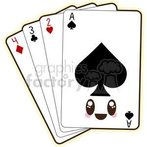 300x300 Royalty Free Playing Cards Cartoon Character Vector Image 394897