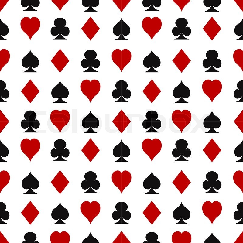 800x800 Casino Seamless Pattern With Playing Cards Suits Stock Vector