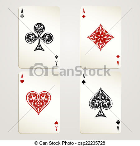 450x470 Four Aces Playing Cards Vector Designs Showing Each Of The Four