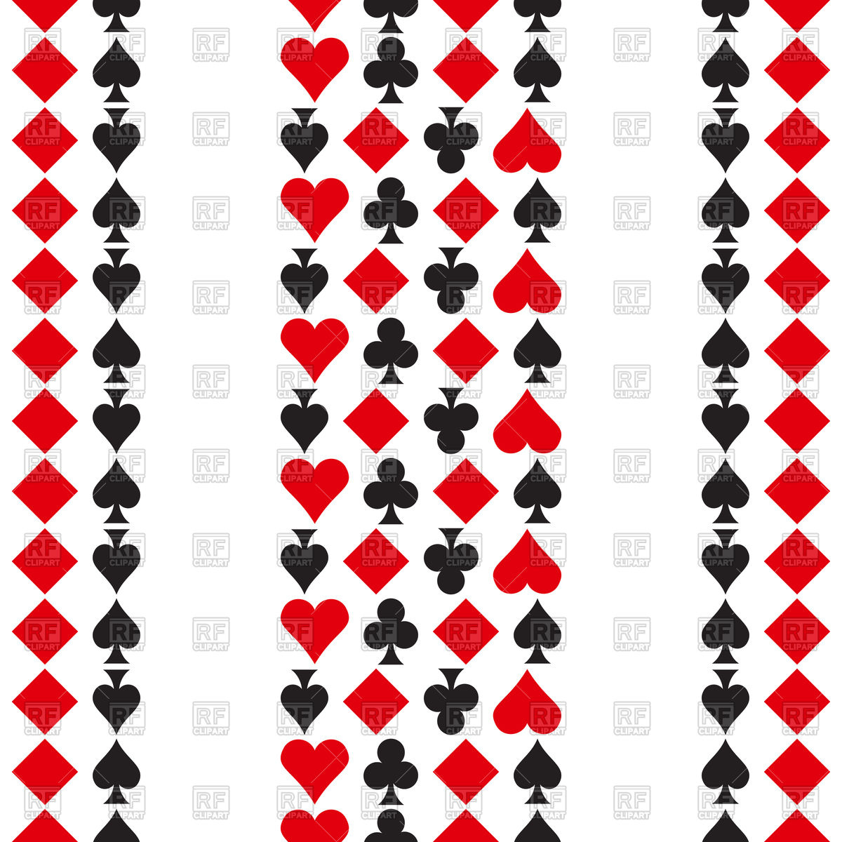 1200x1200 Pattern With Playing Cards Symbols Vector Image Vector Artwork
