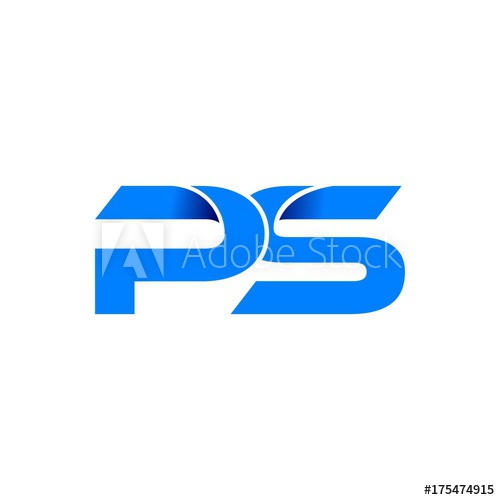 500x500 Ps Logo Initial Logo Vector Modern Blue Fold Style
