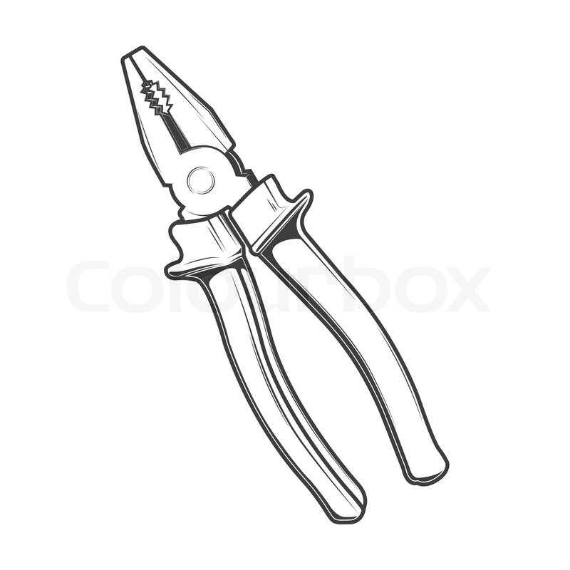 800x800 Pliers Isolated On A White Background. Line Art. Modern Design