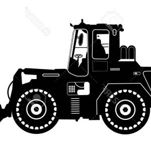 300x300 Photostock Vector Detailed Excavator Snow Plow Tractor Vector
