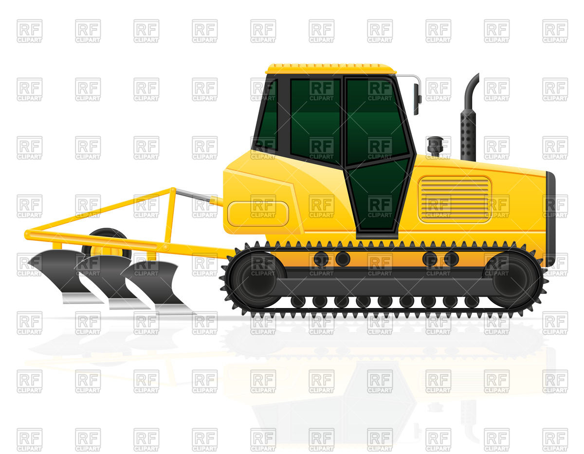 1200x933 Caterpillar Tractor With Plow Vector Image Vector Artwork Of