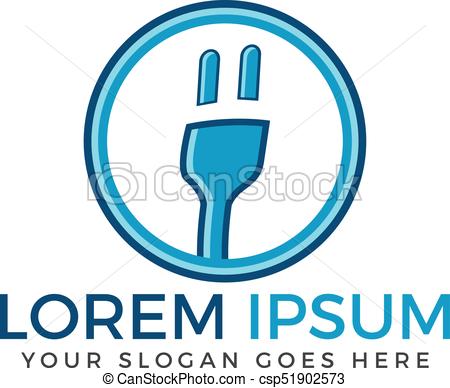 450x388 Electrical Plug Vector Logo Design. Power Energy Vector Symbol.