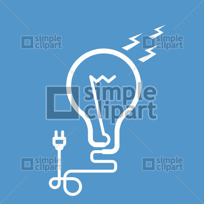 400x400 Symbolic Light Bulb With Cord And Electric Plug Vector Image