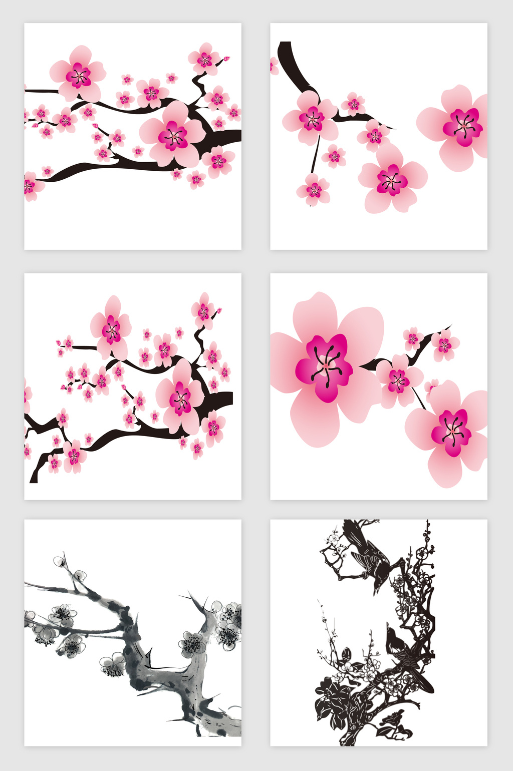 1024x1540 Hand Painted Plum Blossom Vector Material Free Download Pikbest