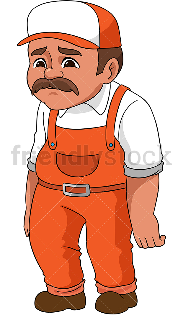 620x1067 Sad Plumber Cartoon Vector Clipart