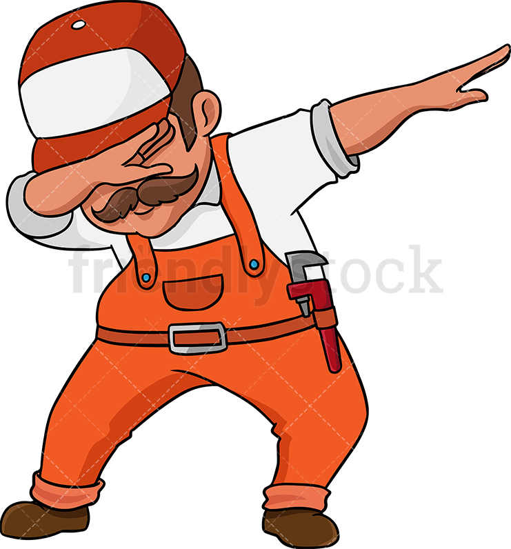 741x796 Dabbing Plumber Cartoon Vector Clipart
