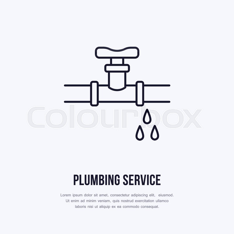 800x800 Leaking Pipe Flat Logo, Line Icon. Pipeline With Water Drops