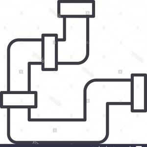 300x300 Stock Photo Plumbing Pipes Vector Line Icon Sign Illustration On