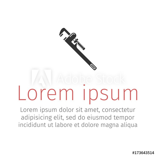 500x500 Plumber Wrench. Pipe Wrench. Vector Illustration.