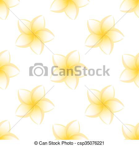 450x470 Seamless Plumeria Isolated. Seamless Yellow Plumeria... Vector