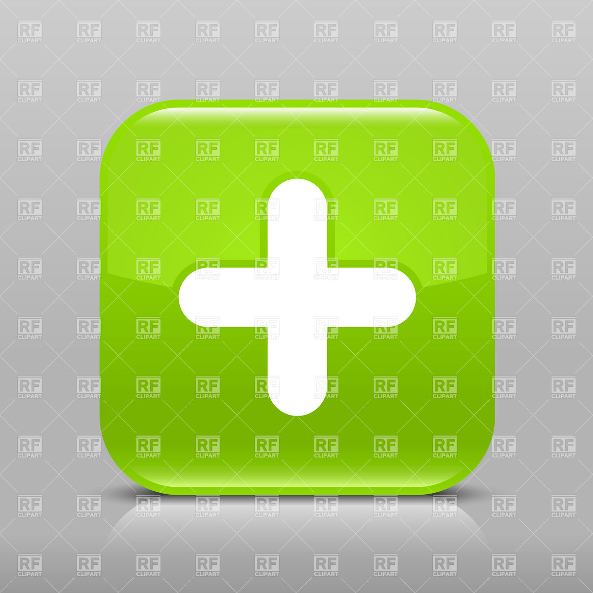 1200x1200 Glossy Green Button With Plus Sign Vector Image Vector Artwork