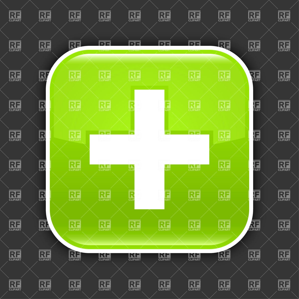1200x1200 Green Glossy Add Button With Plus Sign Download Royalty Free