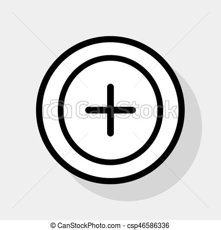 450x470 Positive Symbol Plus Sign. Vector. Flat Black Icon In White Circle