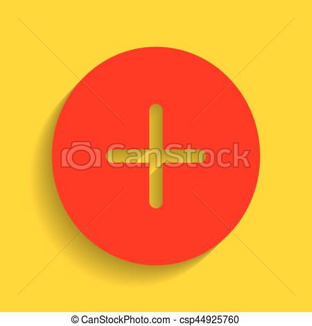 450x470 Positive Symbol Plus Sign. Vector. Red Icon With Soft Shadow