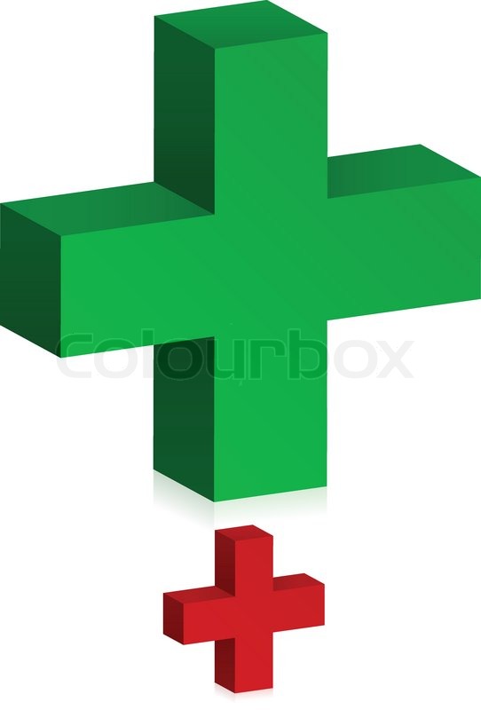 542x800 3d Plus, Add, Cross Signs Stock Vector Colourbox