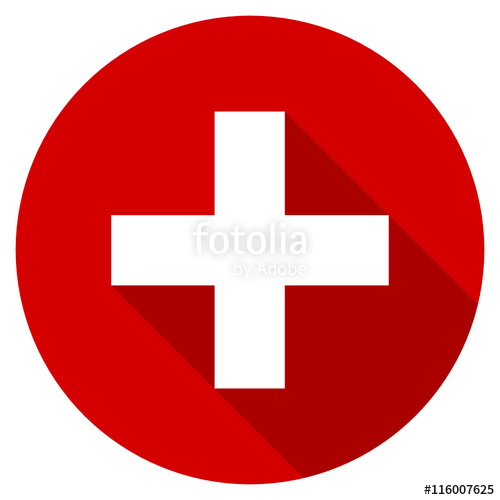 500x500 Flat Design Red Round Plus Vector Icon Stock Image And Royalty