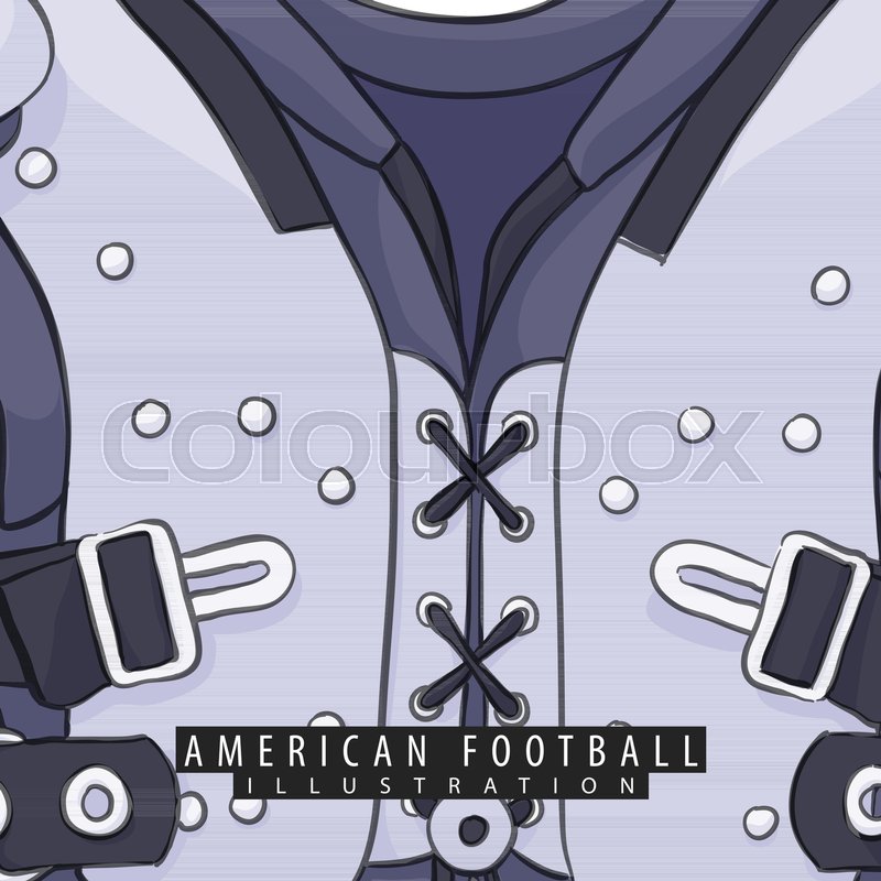 800x800 Vector Illustration Of American Football Chest Protector Stock