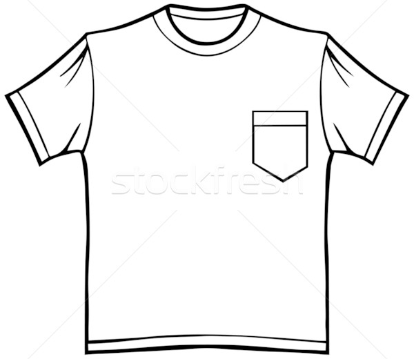 600x520 T Shirt With Pocket Vector Illustration John Takai