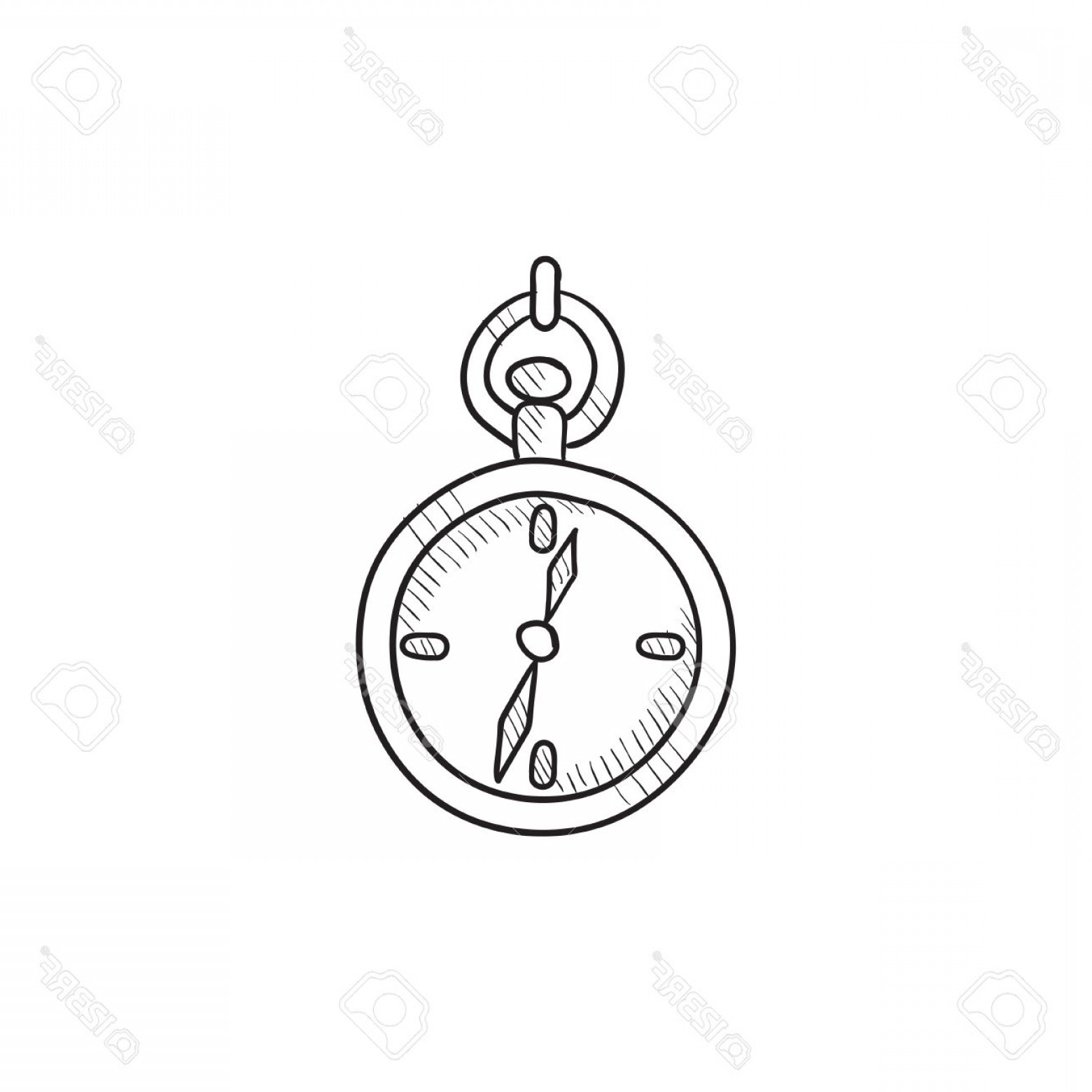 1560x1560 Photostock Vector Pocket Watch Sketch Icon For Web Mobile And